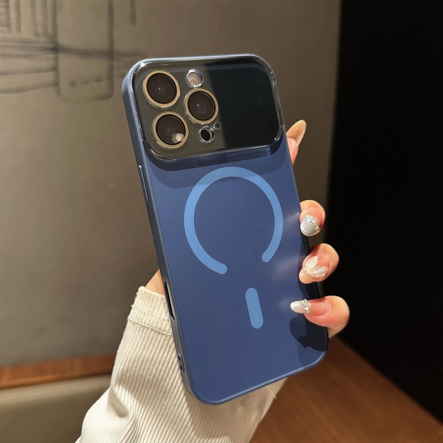 iPhone 17 Matte AG Magnetic Phone Case with Large View Window