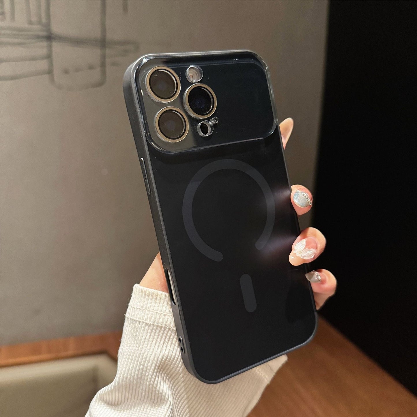 iPhone 17 Matte AG Magnetic Phone Case with Large View Window