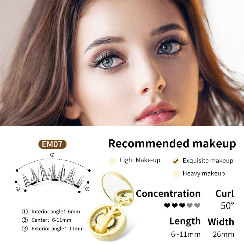 Good news for beginners, a portable magnetic false eyelash storage box without glue