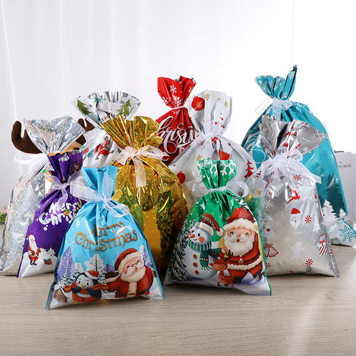 🎄 30-Pack Christmas Gift Bags – Drawstring/Foil, Assorted Sizes, Holiday Wrapping! ✨