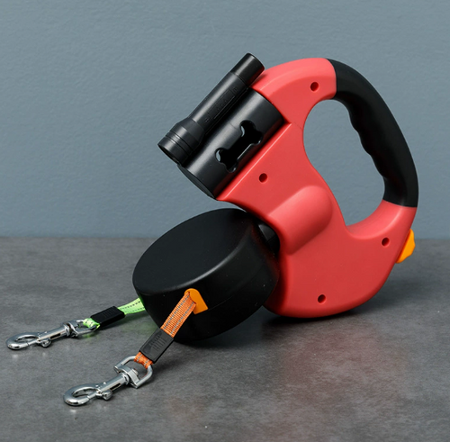 One-to-two dog leash for medium and small dogs, automatically retractable dog leash.