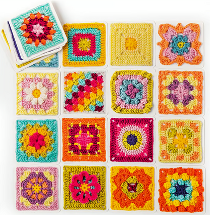 Knitting for Beginners The Granny Square Card Deck DIY Granny Knitting 50 Pattern Set