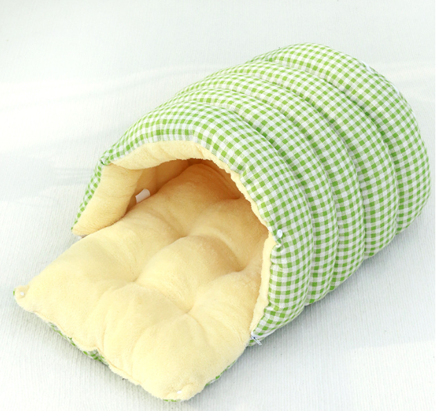 Pet bed, detachable and washable enclosed cat milk-kneeling plush warm sleeping bag