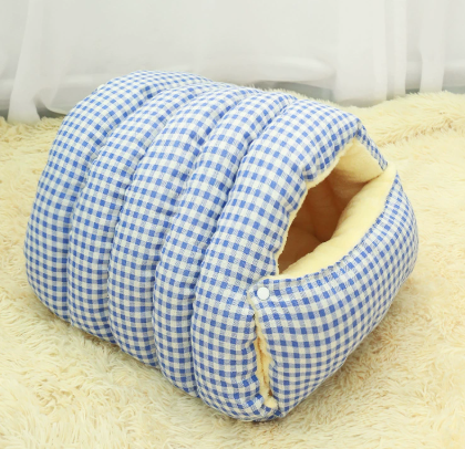 Pet bed, detachable and washable enclosed cat milk-kneeling plush warm sleeping bag