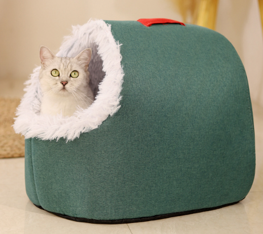 Autumn and winter special pet cat warm cat bed closed portable