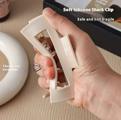 2025 new soft silicone shark clip Korean ins high-end large grab clip