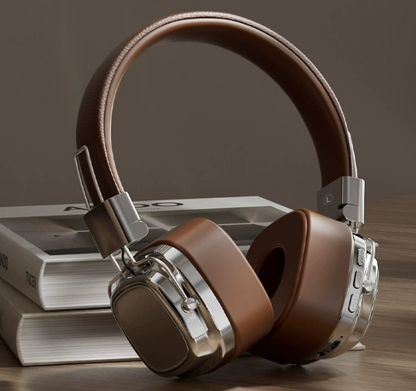 Retro on-ear true wireless Bluetooth headset with heavy bass noise reduction and high-quality sound