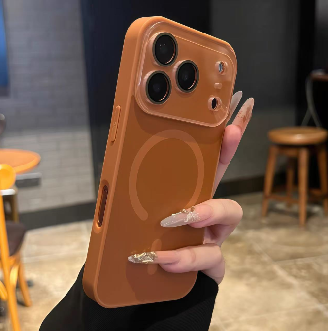 iPhone 17 Matte AG Magnetic Phone Case with Large View Window