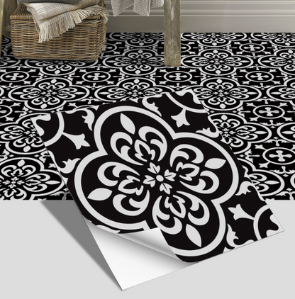 European style ceramic tile flooring, bathroom and bedroom floor decoration, thickened frosted wall stickers, waterproof and self-adhesive.