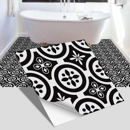 European style ceramic tile flooring, bathroom and bedroom floor decoration, thickened frosted wall stickers, waterproof and self-adhesive.