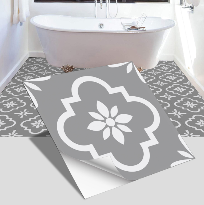 European style ceramic tile flooring, bathroom and bedroom floor decoration, thickened frosted wall stickers, waterproof and self-adhesive.