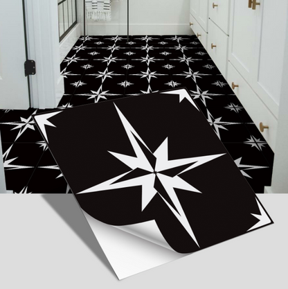 European style ceramic tile flooring, bathroom and bedroom floor decoration, thickened frosted wall stickers, waterproof and self-adhesive.