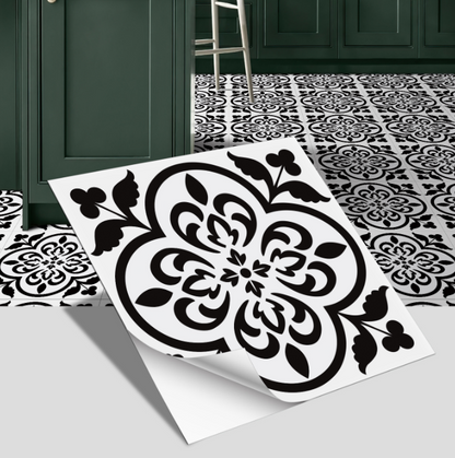 European style ceramic tile flooring, bathroom and bedroom floor decoration, thickened frosted wall stickers, waterproof and self-adhesive.