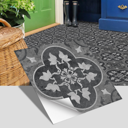 European style ceramic tile flooring, bathroom and bedroom floor decoration, thickened frosted wall stickers, waterproof and self-adhesive.