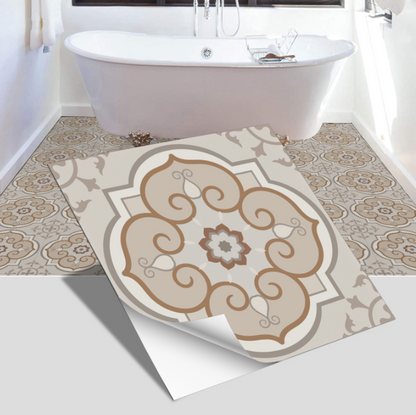 European style ceramic tile flooring, bathroom and bedroom floor decoration, thickened frosted wall stickers, waterproof and self-adhesive.