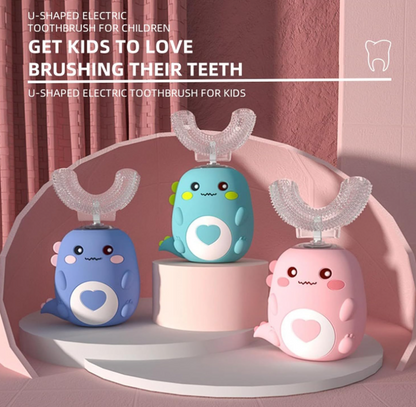 U-shaped electric toothbrush for children aged 2-6-12 years old: a brushing tool to make brushing fun and cultivate children's brushing habits.