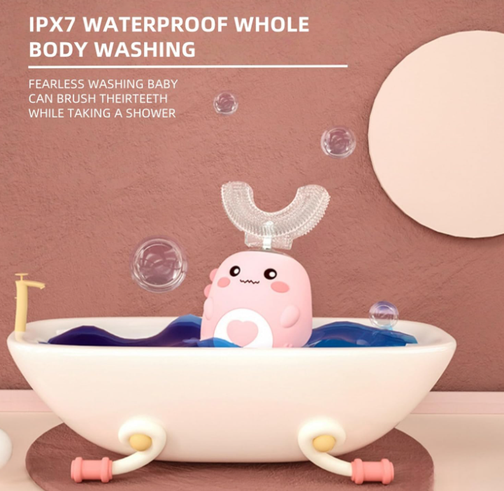 U-shaped electric toothbrush for children aged 2-6-12 years old: a brushing tool to make brushing fun and cultivate children's brushing habits.