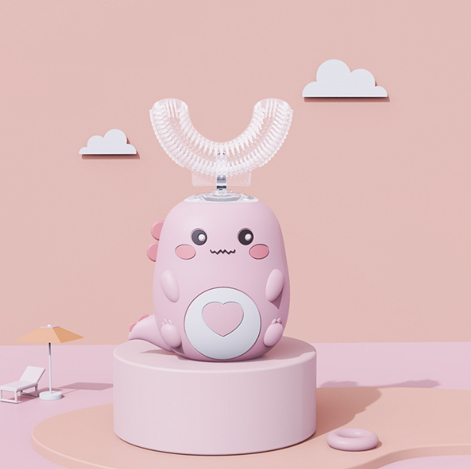 U-shaped electric toothbrush for children aged 2-6-12 years old: a brushing tool to make brushing fun and cultivate children's brushing habits.
