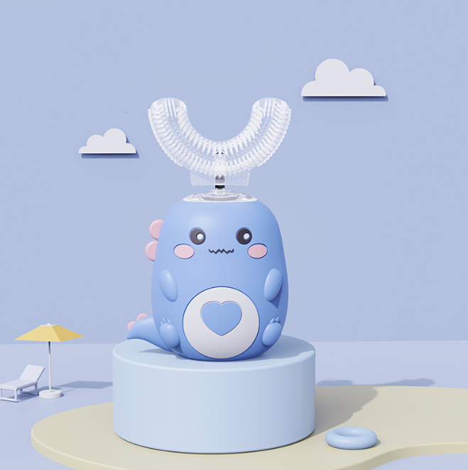 U-shaped electric toothbrush for children aged 2-6-12 years old: a brushing tool to make brushing fun and cultivate children's brushing habits.