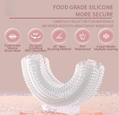 U-shaped electric toothbrush for children aged 2-6-12 years old: a brushing tool to make brushing fun and cultivate children's brushing habits.