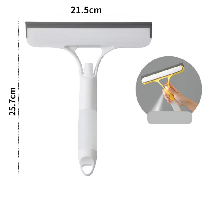 Buy one get one free! 💥 This 3-in-1 multi-functional glass mirror cleaning tool can scrub and scrape, and also comes with a spray bottle.