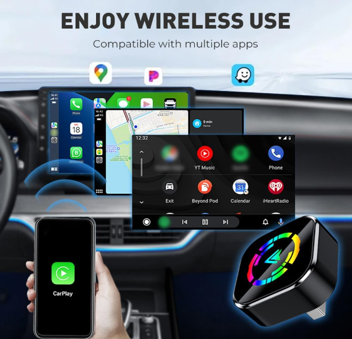 2026🎁 2-in-1 Smart Portable Car Connectivity Box for Android AutocarPlay, Wired to wireless CarPlay adapter