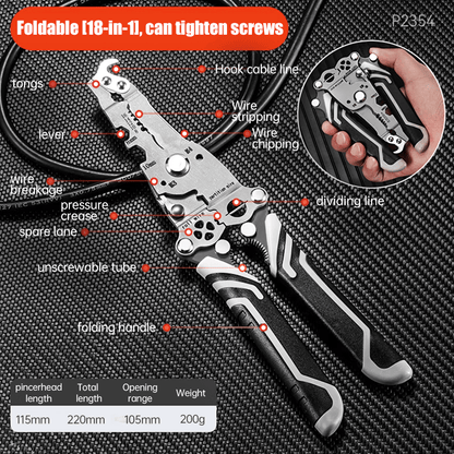 💜2025 New Upgrade💥Multifunctional Folding Wire Stripper-Professional Electrician Tool